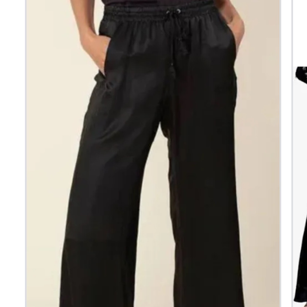 HALE BOB Faena Silk Pant BLack Petite- SzL Inseam:28